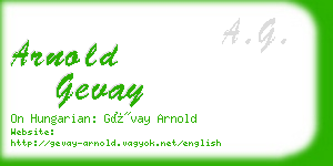 arnold gevay business card